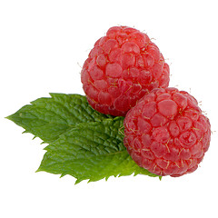 Image showing Ripe red raspberry