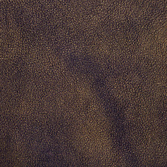 Image showing Brown leather texture closeup