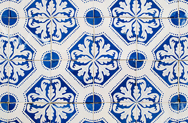 Image showing Traditional Portuguese glazed tiles