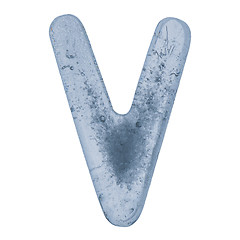 Image showing Letter V in ice