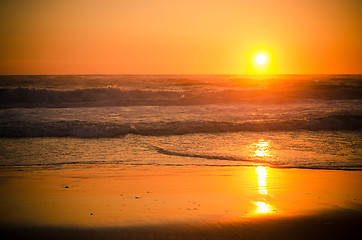 Image showing Sunset at the beach