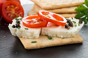 Image showing Crispbread with fromage