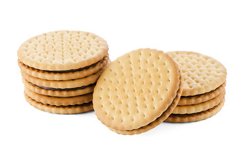 Image showing Sandwich biscuits with chocolate filling