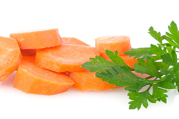 Image showing Pile of carrot slices