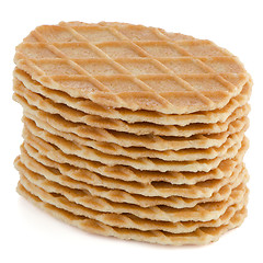 Image showing Pile of sweet waffles