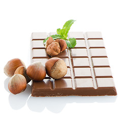 Image showing Chocolate Bar with hazelnuts