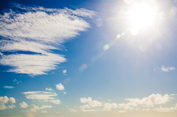 Image showing Sunset sky with clouds