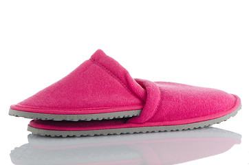 Image showing A pair of pink slippers