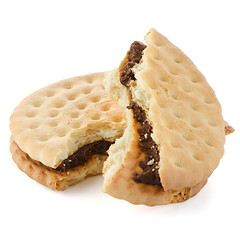 Image showing Sandwich biscuits with chocolate filling