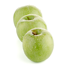 Image showing Three fresh green apples