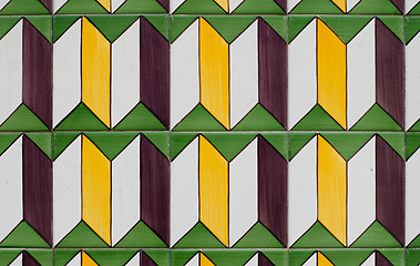 Image showing Traditional Portuguese glazed tiles