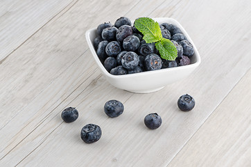 Image showing Blueberries in small bowl