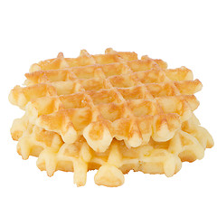 Image showing Pile of sweet waffles