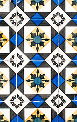 Image showing Traditional Portuguese glazed tiles