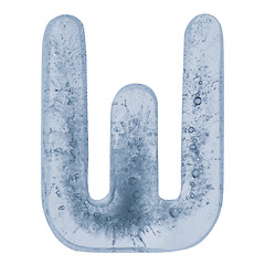 Image showing Letter W in ice
