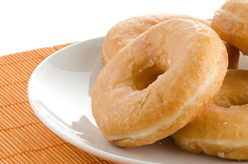 Image showing Donuts on a plate 