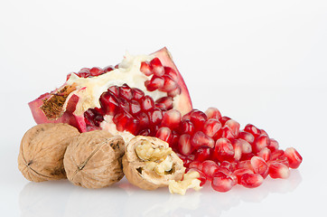 Image showing Half pomegranate fruit