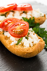 Image showing Bread with cottage