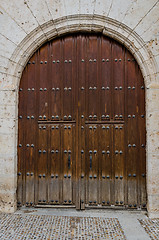 Image showing Old wooden entrance door