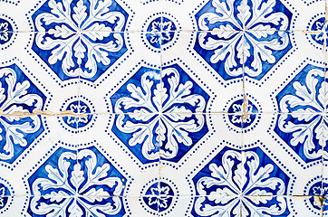 Image showing Traditional Portuguese glazed tiles