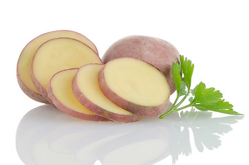 Image showing Red sliced potatoes
