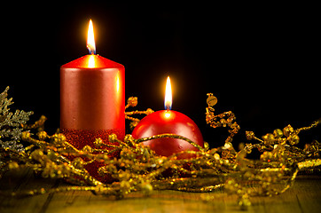 Image showing Christmas candles