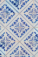 Image showing Traditional Portuguese glazed tiles