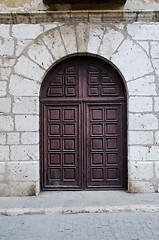 Image showing Old wooden entrance door