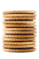 Image showing Sandwich biscuits with chocolate filling