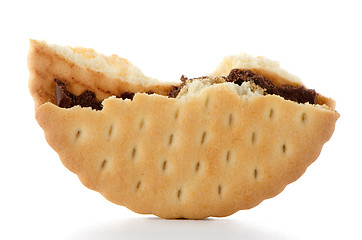 Image showing Half sandwich biscuit with chocolate filling