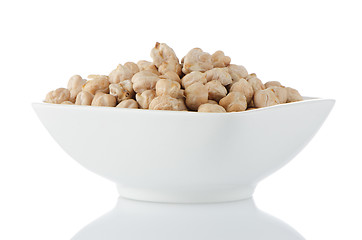 Image showing Closeup of a bowl with chickpeas