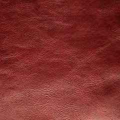 Image showing Red leather texture closeup