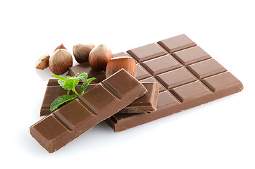 Image showing Chocolate Bar with hazelnuts