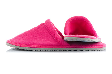 Image showing A pair of pink slippers