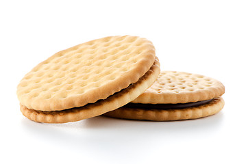 Image showing Sandwich biscuits with chocolate filling