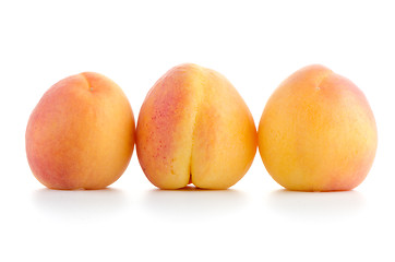 Image showing Three sweet peaches