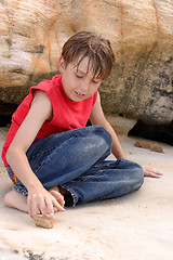 Image showing Boy playing outdoors