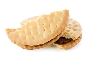 Image showing Sandwich biscuits with chocolate filling