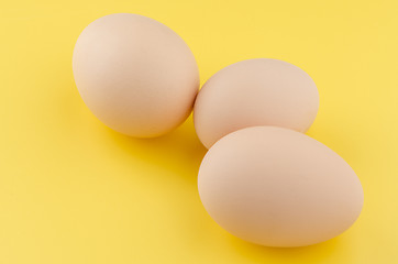 Image showing Three brown eggs