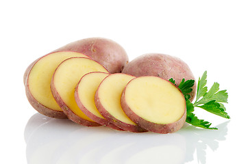 Image showing Red sliced potatoes