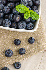 Image showing Blueberries in small bowl