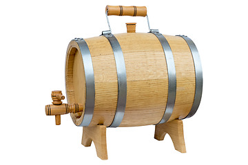 Image showing Wooden barrel for wine.