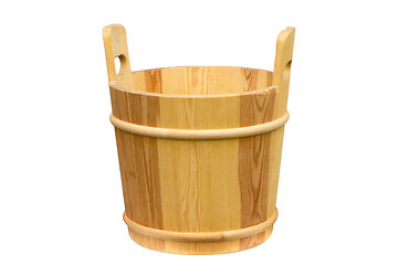 Image showing Wooden bucket for a sauna.