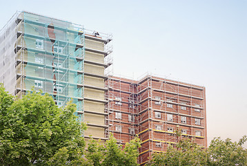 Image showing restoration facade of tall house