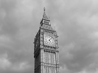 Image showing Black and white Big Ben in London