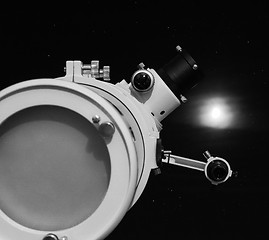 Image showing Black and white Astronomical telescope