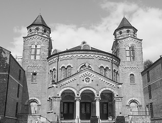 Image showing Black and white Abbey Road church in London