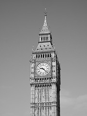 Image showing Black and white Big Ben in London