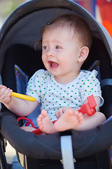 Image showing portrait of baby in carriage