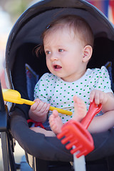 Image showing portrait of baby in carriage